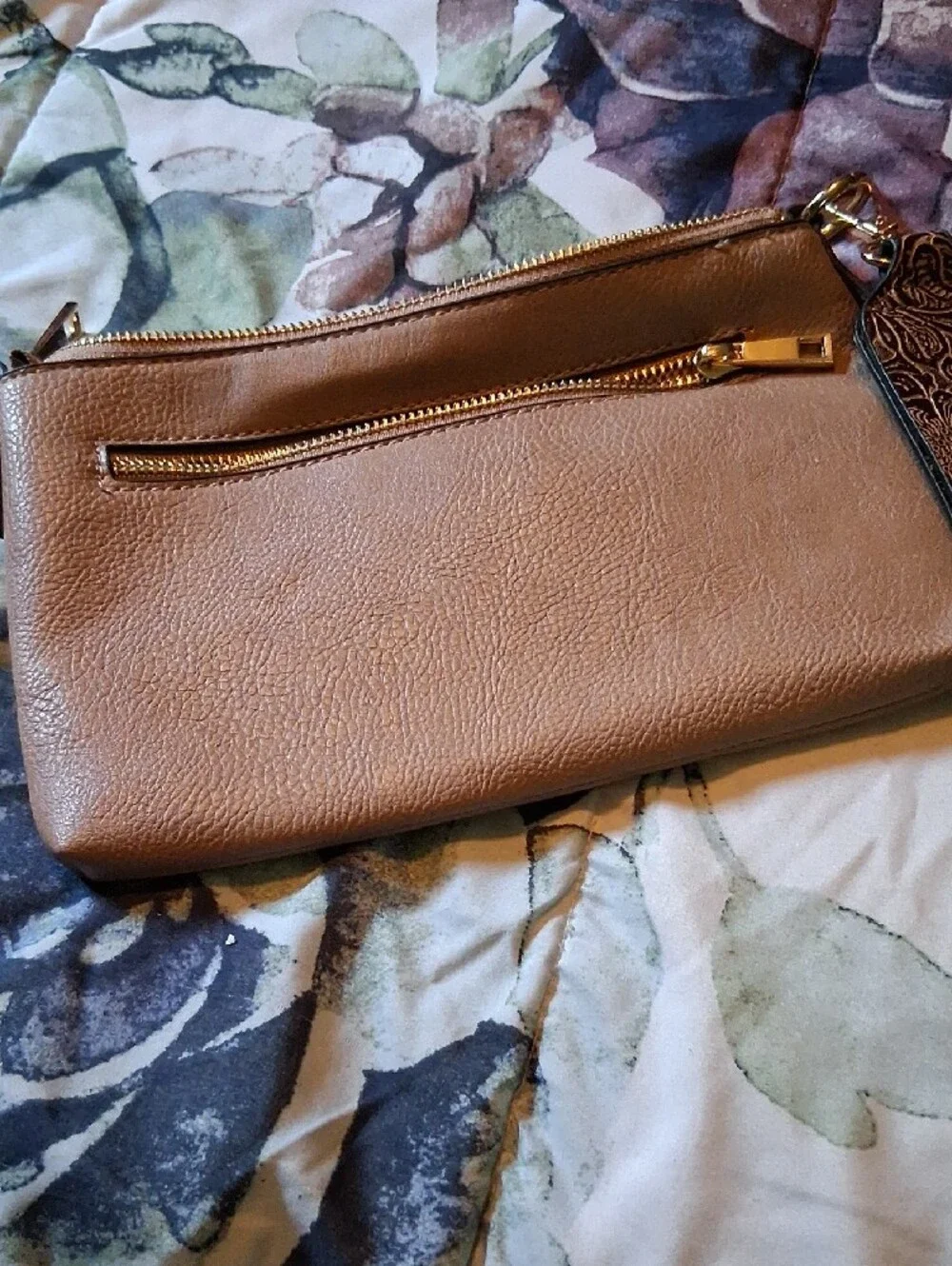 Cato Taupe Star-Stud Wristlet Clutch